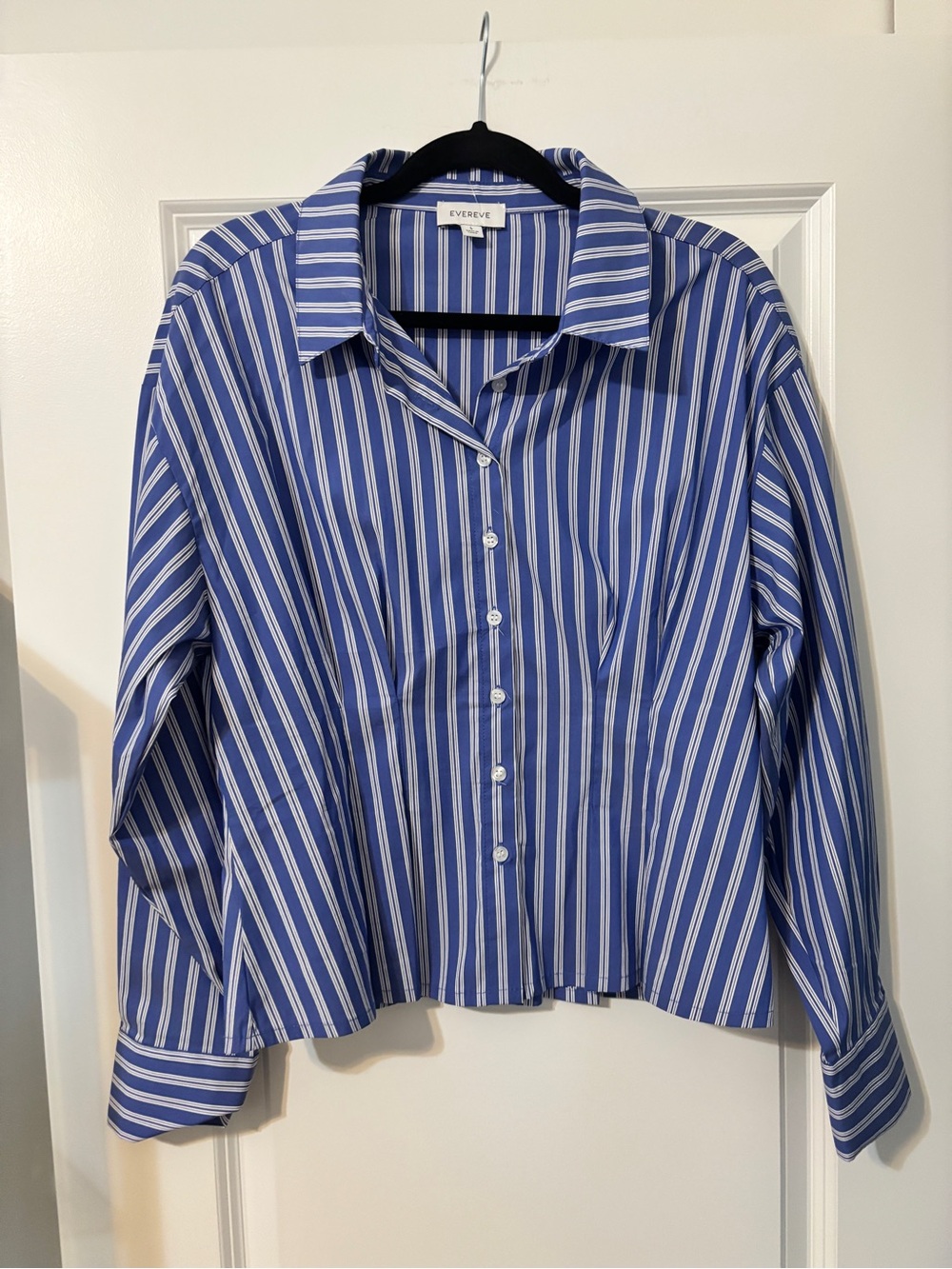 Evereve Blue Striped Button-Up Shirt